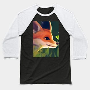 Cute Fox Painting Baseball T-Shirt